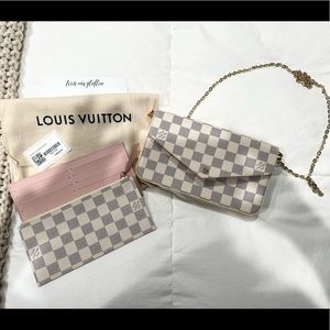 New 2022 Louis Vuitton crossbody felicie pochette in damier azur